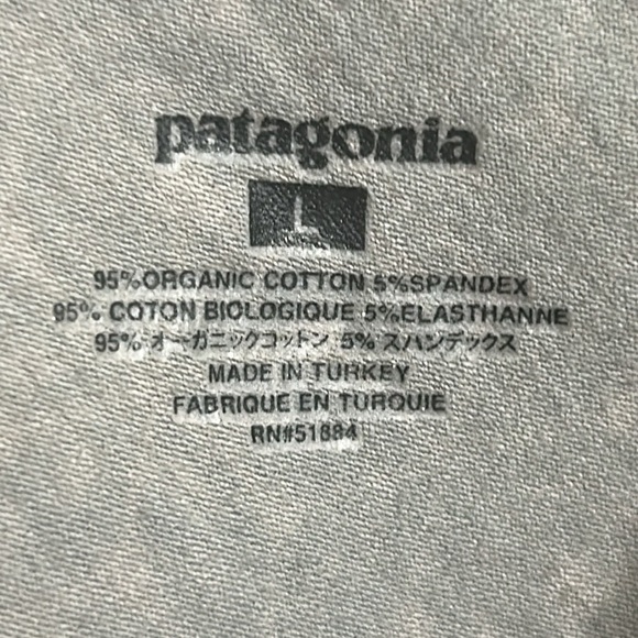 PATAGONIA Bay Laurel Faux Wrap Geometric Knot Back Stretch Dress Women Size L - Picture 6 of 13